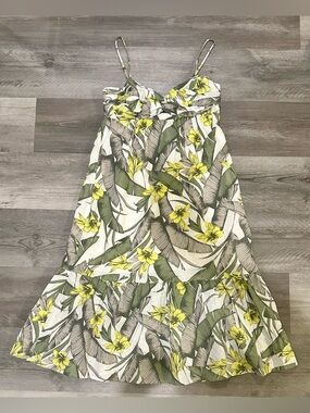 Banana Republic - Tropical Floral Sundress Spaghetti Strap A-Line Summer